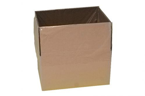 A plain, open, empty cardboard box is shown against a white background.