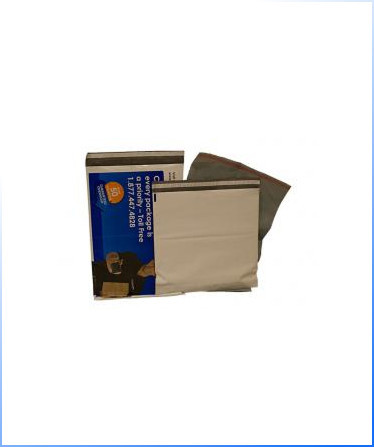 Poly Envelops – a folded emergency thermal blanket partially removed from its packaging, with a product label visible.